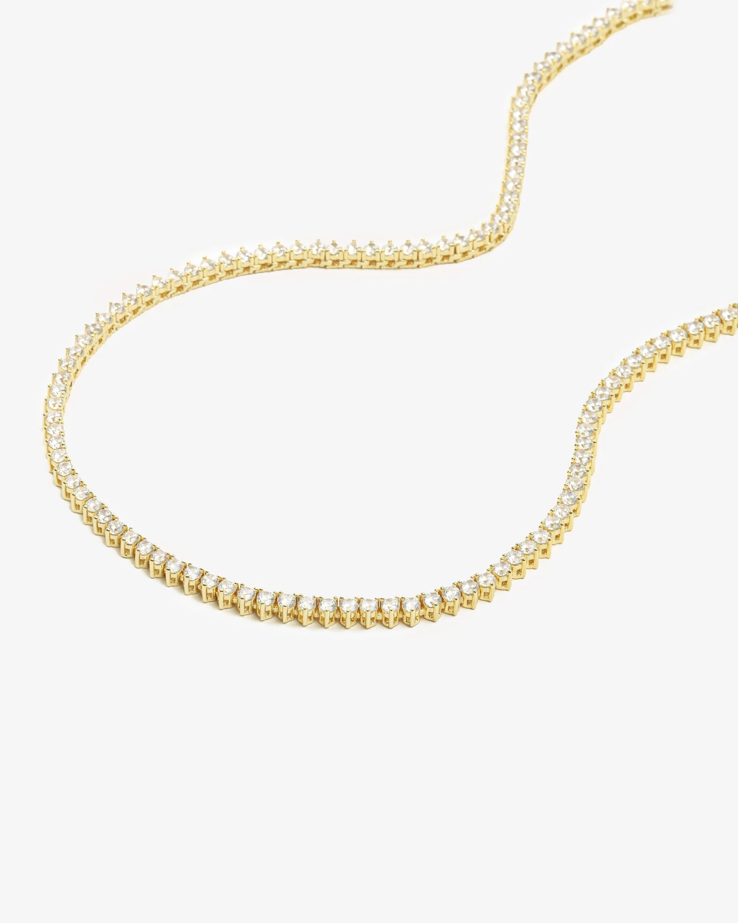 Not Your Basic Tennis Necklace - Gold|White Diamondettes 6 Not Your Basic Tennis Necklace - Gold|White Diamondettes - Image 4