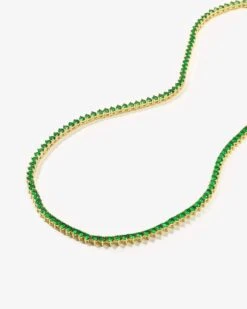 Not Your Basic Tennis Necklace - Gold|Emerald -Melinda Maria 013 7a75822a 18af 418c b87f 4d2e98a7ba88