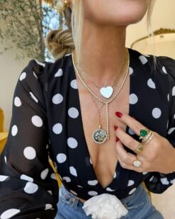 Pavé Serpent Lariat Necklace - Gold|White Diamondettes -Melinda Maria 081825 Mel UGCBatch 1 V31