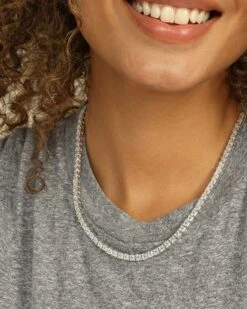 Lil Queen's Tennis Necklace - Silver|White Diamondettes -Melinda Maria 10 05 20231214