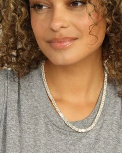 The Queen's Tennis Necklace - Gold|White Diamondettes -Melinda Maria 10 05 20231249