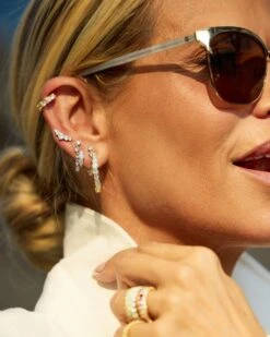 "Oh She Fancy" Graduated Hoops 1" - Silver|White Diamondettes -Melinda Maria 167A3308copy cdc213f6 a144 4beb b6e7 094cbf3061e2