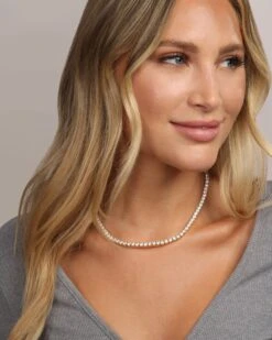 Grand Heiress Tennis Necklace - Gold|White Diamondettes -Melinda Maria 8 16 20232036 V2