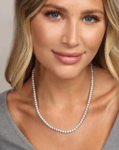 Grand Heiress Tennis Necklace - Silver|White Diamondettes -Melinda Maria 8 16 20232042 v2