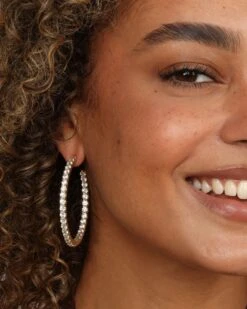 Heiress Hoops 2" - Gold|White Diamondettes -Melinda Maria 8 24 232960 v1