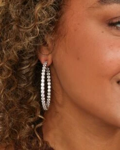 Heiress Hoops 2" - Silver|White Diamondettes -Melinda Maria 8 24 232971 v1 07f85a57 04c3 4630 8a1b 6e46854c2208