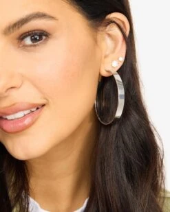 Atlas Hoops 2" - Silver -Melinda Maria AtlasHoops2 E7060 S E V1