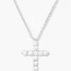 "Oh She Fancy" Cross Pendant - Silver|White Diamondettes -Melinda Maria BC08F009 49E8 49D9 AD8C 21ECB5DD785E