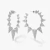 Mama Gabriella Pavé Spiked Hoops - Silver|White Diamondettes 1 Mama Gabriella Pavé Spiked Hoops - Silver|White Diamondettes -Melinda Maria BIGHOOPGABRIELAH SILVER V1