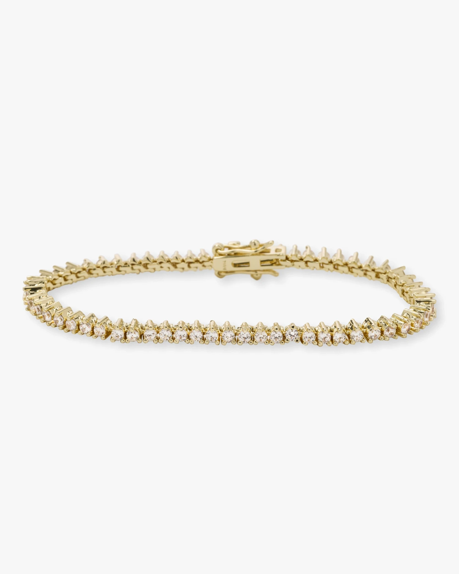 Baby Not Your Basic Tennis Bracelet - Gold|White Diamondettes 3 Baby Not Your Basic Tennis Bracelet - Gold|White Diamondettes