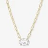 Baby Hello Gorgeous Necklace - Gold|White Diamondettes -Melinda Maria BabyHelloGorgeousNecklace N6416 G WTCZ P V1