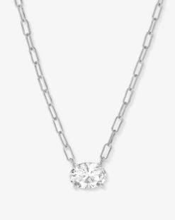 Baby Hello Gorgeous Necklace - Silver|White Diamondettes