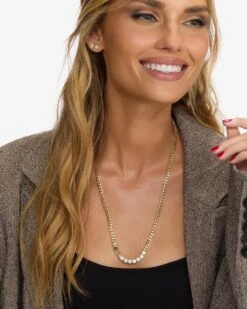 Baby Julian Loves Diamonds Necklace - Gold|White Diamondettes -Melinda Maria BabyJulianLovesDiamondsNecklace N6397 G WTCZ22 E 1