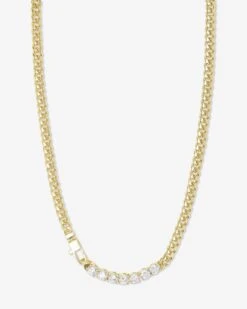 Baby Julian Loves Diamonds Necklace - Gold|White Diamondettes