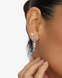 Baby Julian Loves Diamonds Soft Hoops - Silver|White Diamondettes -Melinda Maria BabyJulianLovesDiamondsSoftHoops E7149 S WTCZ1901 V1