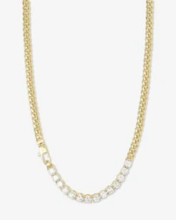 Baby Julian REALLY Loves Diamonds Necklace - Gold|White Diamondettes