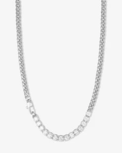 Baby Julian REALLY Loves Diamonds Necklace - Silver|White Diamondettes