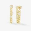 Baby Julian Triple Diamond Soft Chain Hoops - Gold|White Diamondettes -Melinda Maria BabyJulianTripleDiamondSoftChainHoops E7150 G WTCZ P V1 Earring 1