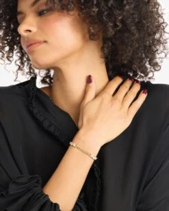 Baby Julian's Obsessed With Diamonds Bracelet - Gold|White Diamondettes -Melinda Maria BabyJulian sObsessedwithDiamondsBracelet B1450 G WTCZ E V2