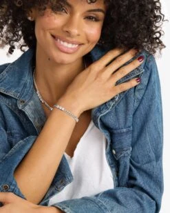 Baby Julian's Obsessed With Diamonds Bracelet - Silver|White Diamondettes -Melinda Maria BabyJulian sObsessedwithDiamondsBracelet B1450 S WTCZ E V2