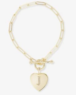 Baby Love Letters Charm Bracelet - Gold|White Diamondettes -Melinda Maria BabyLoveLettersCharmBracelet B1457 G WTCZ6.5 J P V1