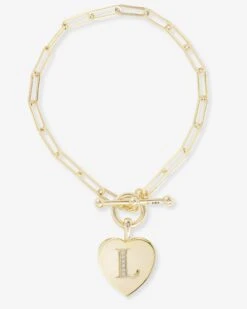 Baby Love Letters Charm Bracelet - Gold|White Diamondettes -Melinda Maria BabyLoveLettersCharmBracelet B1457 G WTCZ6.5 L P V1