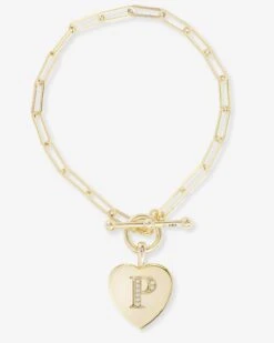Baby Love Letters Charm Bracelet - Gold|White Diamondettes -Melinda Maria BabyLoveLettersCharmBracelet B1457 G WTCZ6.5 P P V1
