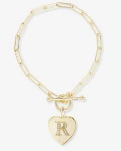 Baby Love Letters Charm Bracelet - Gold|White Diamondettes -Melinda Maria BabyLoveLettersCharmBracelet B1457 G WTCZ6.5 R P V1