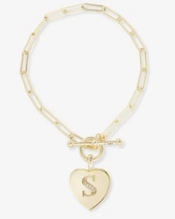 Baby Love Letters Charm Bracelet - Gold|White Diamondettes -Melinda Maria BabyLoveLettersCharmBracelet B1457 G WTCZ6.5 S P V1