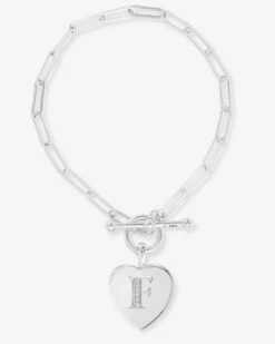 Baby Love Letters Charm Bracelet - Silver|White Diamondettes -Melinda Maria BabyLoveLettersCharmBracelet B1457 S WTCZ6.5 F P V1