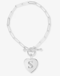 Baby Love Letters Charm Bracelet - Silver|White Diamondettes -Melinda Maria BabyLoveLettersCharmBracelet B1457 S WTCZ6.5 S P V1