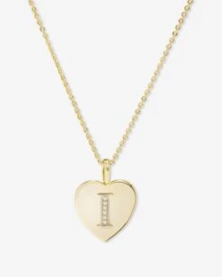 Baby Love Letters Pendant Necklace - Gold|White Diamondettes -Melinda Maria BabyLoveLettersPendantNecklace N6415 G WTCZ I P V1