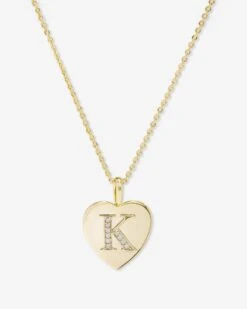 Baby Love Letters Pendant Necklace - Gold|White Diamondettes -Melinda Maria BabyLoveLettersPendantNecklace N6415 G WTCZ K P V1