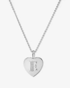 Baby Love Letters Pendant Necklace - Silver|White Diamondettes -Melinda Maria BabyLoveLettersPendantNecklace N6415 S WTCZ E P V1