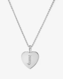 Baby Love Letters Pendant Necklace - Silver|White Diamondettes -Melinda Maria BabyLoveLettersPendantNecklace N6415 S WTCZ J P V1