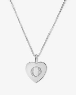 Baby Love Letters Pendant Necklace - Silver|White Diamondettes -Melinda Maria BabyLoveLettersPendantNecklace N6415 S WTCZ O P V1