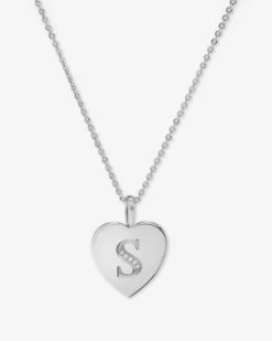 Baby Love Letters Pendant Necklace - Silver|White Diamondettes -Melinda Maria BabyLoveLettersPendantNecklace N6415 S WTCZ S P V1
