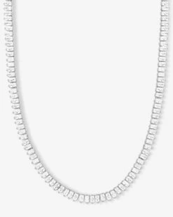 Baby "She's So Fine" Tennis Necklace - Silver|White Diamondettes