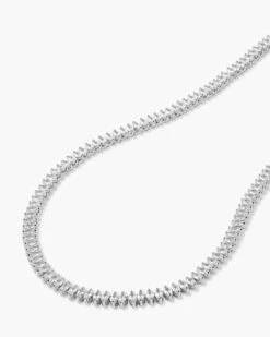 Baby "She's So Fine" Tennis Necklace - Silver|White Diamondettes -Melinda Maria BabyShe sSoFineTennisNecklace N6358 P S v2 bc74b6d1 774e 4967 9776 a1644b42c5b1