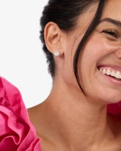 Baroness 8mm Studs - Gold|White Diamondettes -Melinda Maria Baroness8mmStuds E7108 G E V1