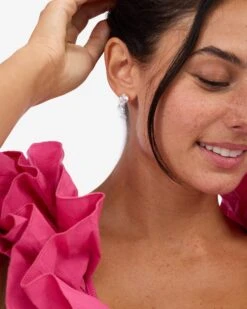 Baroness 8mm Studs - Gold|White Diamondettes -Melinda Maria Baroness8mmStuds E7108 G E V2