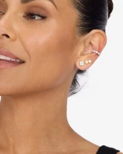 Baroness Ear Cuff - Silver|White Diamondettes -Melinda Maria BaronessEarCuff E4080 S WTCZ2519