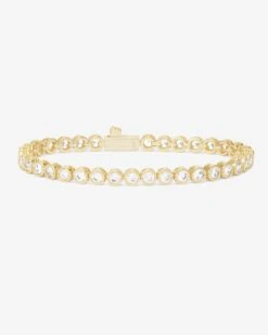 Baroness Tennis Bracelet - Gold|White Diamondettes