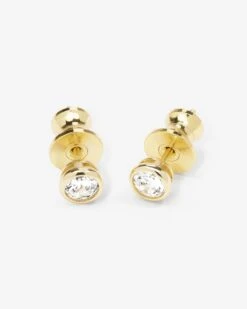 Baroness 4mm Studs - Gold|White Diamondettes 9 Baroness 4mm Studs - Gold|White Diamondettes -Melinda Maria Baroness 4mm Studs E7106 G WT P V2