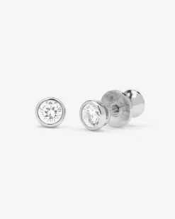 Baroness 4mm Studs - Silver|White Diamondettes