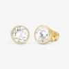 Baroness 8mm Studs - Gold|White Diamondettes -Melinda Maria Baroness 8mm Studs E7108 G WT P V1