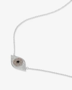 Black Evil Eye Necklace - Silver|Black Diamondettes -Melinda Maria BlackEvilEyeNecklace N6374 S P V2 67eac6f1 3f30 4c84 b67d 10faf85f0de8