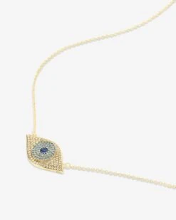 Blue Evil Eye Necklace - Gold|White Diamondettes -Melinda Maria BlueEvilEyeNecklace N6374 P G V2 847e7117 78d4 4cc5 a034 1fd6e5feb6c0
