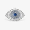 Blue Evil Eye Ring - Silver|White Diamondettes -Melinda Maria BlueEvilEyeRing R6119 S P V1