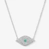 Blue Opal Evil Eye Necklace - Silver|Blue Opal -Melinda Maria BlueOpalEvilEyeNecklace N6374 S BOP P V1